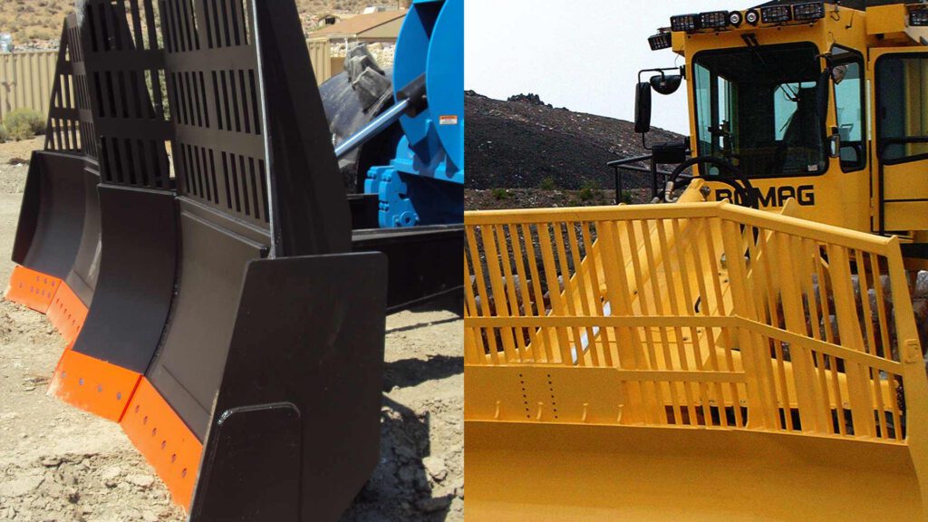 Macpactor dozer blade for landfill compactors